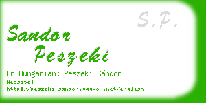 sandor peszeki business card