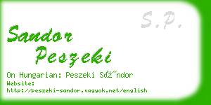 sandor peszeki business card